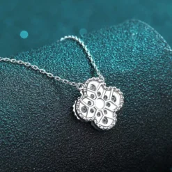 Classic Style Flower Sterling Silver Inlay Moissanite Pendant Necklace 12 Classic Style Flower Sterling Silver Inlay Moissanite Pendant Necklace -Deals Glis Jewel Store 1661923983202848768