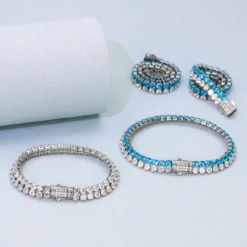 Hip-Hop Geometric Titanium Steel Inlay Zircon Bracelets