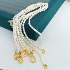 Lady Simple Style Solid Color Freshwater Pearl Titanium Steel Beaded Necklace -Deals Glis Jewel Store 1661930015979343872