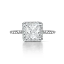 Wholesale Lady Simple Style Square Sterling Silver Inlay White Gold Plated High Carbon Diamond Rings -Deals Glis Jewel Store 1661986173167472640