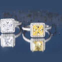 Wholesale Lady Simple Style Square Sterling Silver Inlay White Gold Plated High Carbon Diamond Rings -Deals Glis Jewel Store 1661986173431713792 1