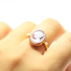 Retro Portrait Oval Sterling Silver Inlay Agate Rings -Deals Glis Jewel Store 1663817429320601600