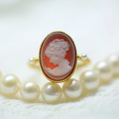 Retro Portrait Oval Sterling Silver Inlay Agate Rings -Deals Glis Jewel Store 1663817459196628992