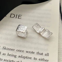 1 Pair Elegant Square Plating Sterling Silver White Gold Plated Hoop Earrings -Deals Glis Jewel Store 1663834193152577536