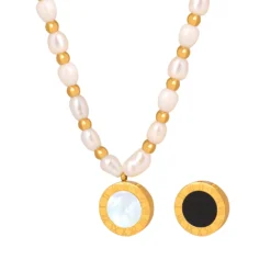 Elegant Baroque Style Round Number Beaded Titanium Steel Pearl Plating Inlay Acrylic Shell 18K Gold Plated Pendant Necklace -Deals Glis Jewel Store 1664528970890219520