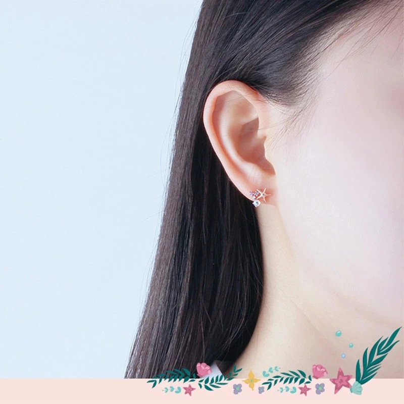 1 Pair IG Style Korean Style Starfish Plating Inlay Sterling Silver Gem 14K Gold Plated Ear Studs 5 1 Pair IG Style Korean Style Starfish Plating Inlay Sterling Silver Gem 14K Gold Plated Ear Studs - Image 5