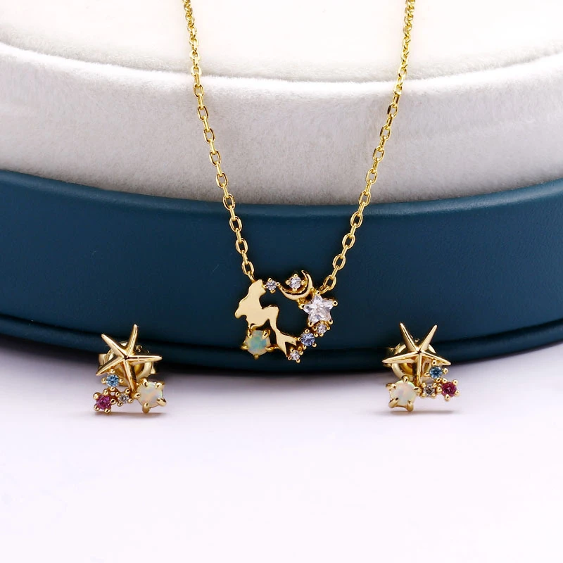 1 Pair IG Style Korean Style Starfish Plating Inlay Sterling Silver Gem 14K Gold Plated Ear Studs 4 1 Pair IG Style Korean Style Starfish Plating Inlay Sterling Silver Gem 14K Gold Plated Ear Studs - Image 4