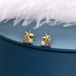1 Pair IG Style Korean Style Starfish Plating Inlay Sterling Silver Gem 14K Gold Plated Ear Studs 11 1 Pair IG Style Korean Style Starfish Plating Inlay Sterling Silver Gem 14K Gold Plated Ear Studs -Deals Glis Jewel Store 1664537961879965696 1