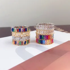 Modern Style Geometric Sterling Silver Plating Inlay Zircon Rings -Deals Glis Jewel Store 1664550973311422464