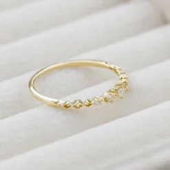 IG Style Korean Style Geometric Sterling Silver Plating Inlay Zircon 14K Gold Plated Rings -Deals Glis Jewel Store 1664551681339297792