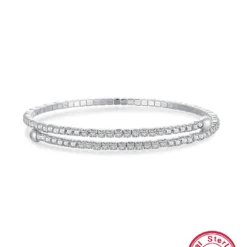 Elegant Round Oval Sterling Silver Plating Inlay Zircon 18K Gold Plated Rose Gold Plated White Gold Plated Bracelets -Deals Glis Jewel Store 1664848736326651904