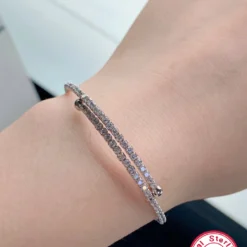 Elegant Round Oval Sterling Silver Plating Inlay Zircon 18K Gold Plated Rose Gold Plated White Gold Plated Bracelets -Deals Glis Jewel Store 1664848741011689472