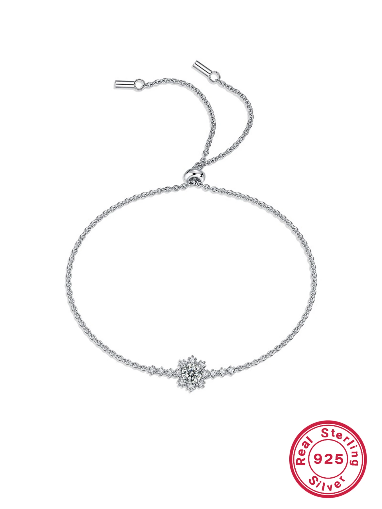 Elegant Luxurious Queen Solid Color Sterling Silver Inlay Moissanite White Gold Plated Bracelets 2 Elegant Luxurious Queen Solid Color Sterling Silver Inlay Moissanite White Gold Plated Bracelets - Image 2