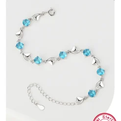 Elegant Round Sterling Silver Plating Inlay Zircon White Gold Plated Bracelets -Deals Glis Jewel Store 1664905165246959616