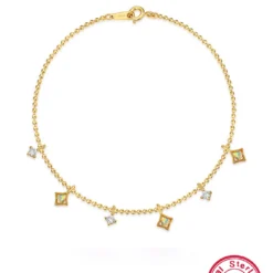 Elegant Luxurious Queen Square Sterling Silver Plating Inlay Opal 18K Gold Plated Bracelets