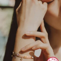 Elegant Luxurious Queen Square Sterling Silver Plating Inlay Opal 18K Gold Plated Bracelets -Deals Glis Jewel Store 1664920565070303232 1