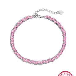 Elegant Luxurious Heart Shape Sterling Silver Inlay Zircon White Gold Plated Bracelets