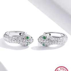 1 Pair Elegant Snake Inlay Sterling Silver Zircon White Gold Plated Earrings 6 1 Pair Elegant Snake Inlay Sterling Silver Zircon White Gold Plated Earrings -Deals Glis Jewel Store 1665615654763499520