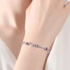 Elegant Round Sterling Silver Plating Inlay Zircon White Gold Plated Bracelets