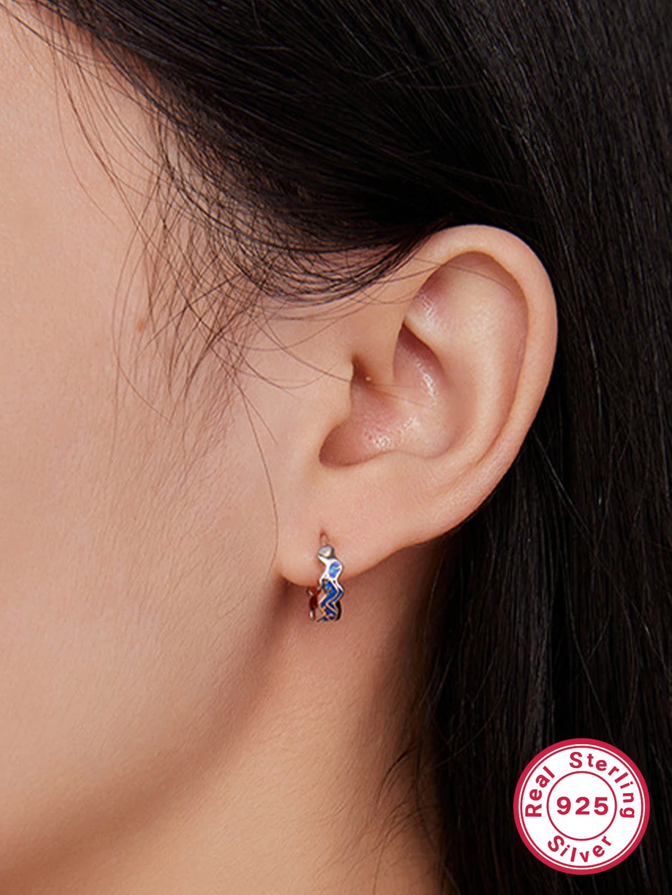 1 Pair Simple Style Oil Painting Enamel Plating Sterling Silver 18K Gold Plated White Gold Plated Earrings 2 1 Pair Simple Style Oil Painting Enamel Plating Sterling Silver 18K Gold Plated White Gold Plated Earrings - Image 2