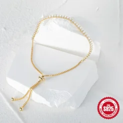 Elegant Solid Color Sterling Silver Inlay Zircon Bracelets -Deals Glis Jewel Store 1665661802459041792