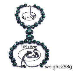 Exaggerated Geometric Alloy Plating Inlay Artificial Gemstones Women'S Long Necklace -Deals Glis Jewel Store 1666284566530363392