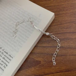 Simple Style Solid Color Sterling Silver Patchwork Bracelets -Deals Glis Jewel Store 1666285686791213056