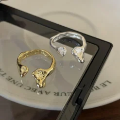 Artistic Irregular Sterling Silver Plating Open Ring