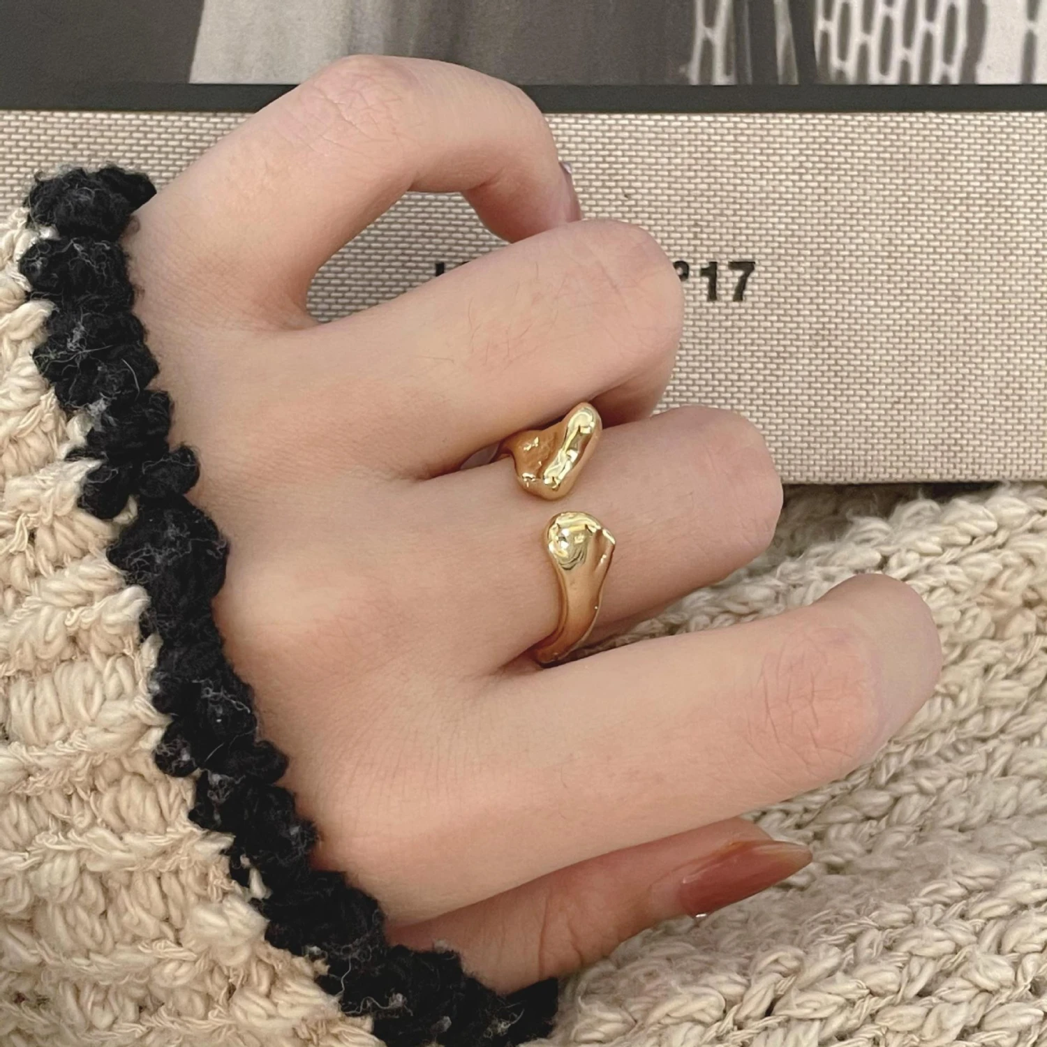 Artistic Irregular Sterling Silver Plating Open Ring 5 Artistic Irregular Sterling Silver Plating Open Ring - Image 5