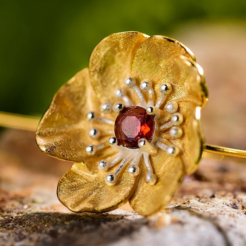 1 Pair Simple Style Flower Inlay Sterling Silver Gem Ear Studs 4 1 Pair Simple Style Flower Inlay Sterling Silver Gem Ear Studs - Image 4