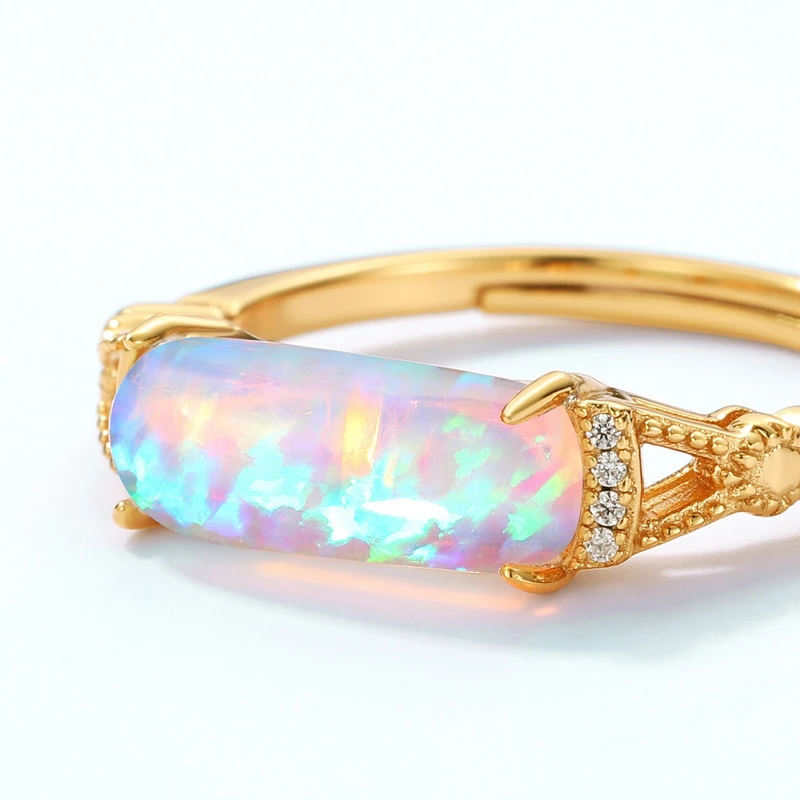 Commute Square Sterling Silver Inlay Gem Rings 3 Commute Square Sterling Silver Inlay Gem Rings - Image 3