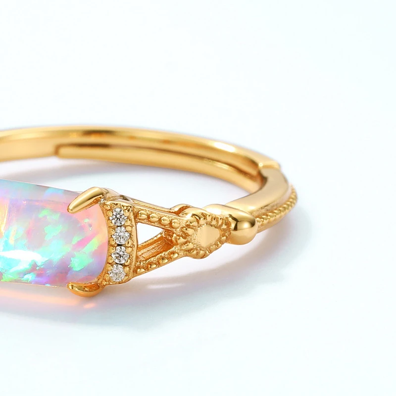 Commute Square Sterling Silver Inlay Gem Rings 5 Commute Square Sterling Silver Inlay Gem Rings - Image 5