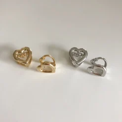 1 Pair Simple Style Heart Shape Plating Sterling Silver Ear Studs -Deals Glis Jewel Store 1666683021748736000 1