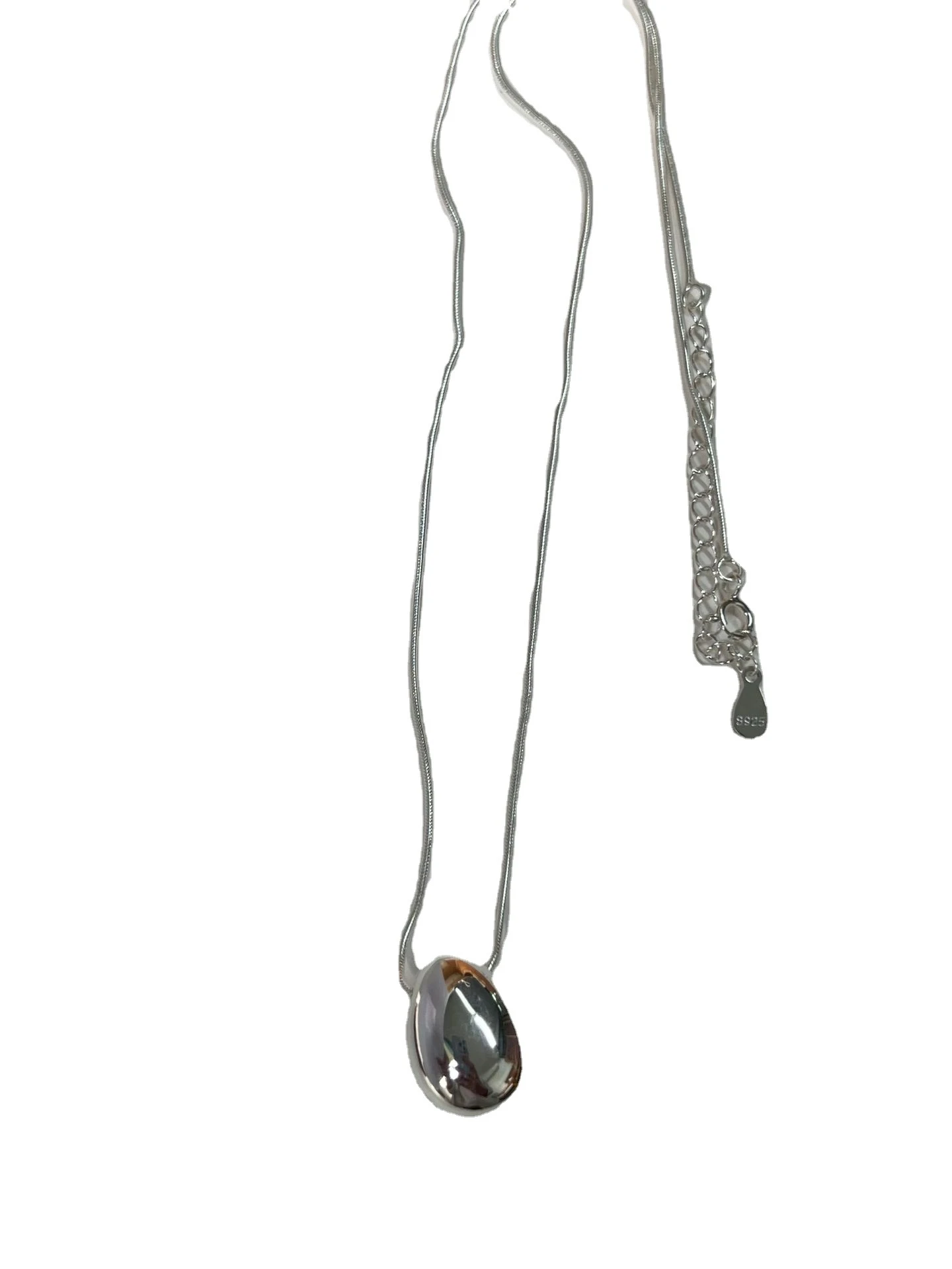 Basic Lady Korean Style Water Droplets Sterling Silver Plating Pendant Necklace 3 Basic Lady Korean Style Water Droplets Sterling Silver Plating Pendant Necklace - Image 3