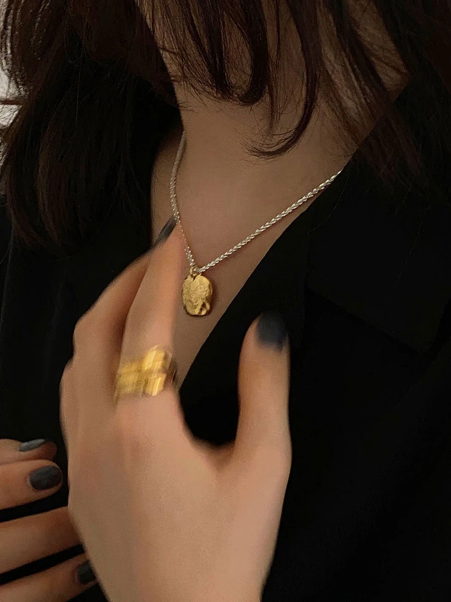 Basic Streetwear Geometric Sterling Silver Plating Pendant Necklace 5 Basic Streetwear Geometric Sterling Silver Plating Pendant Necklace - Image 5