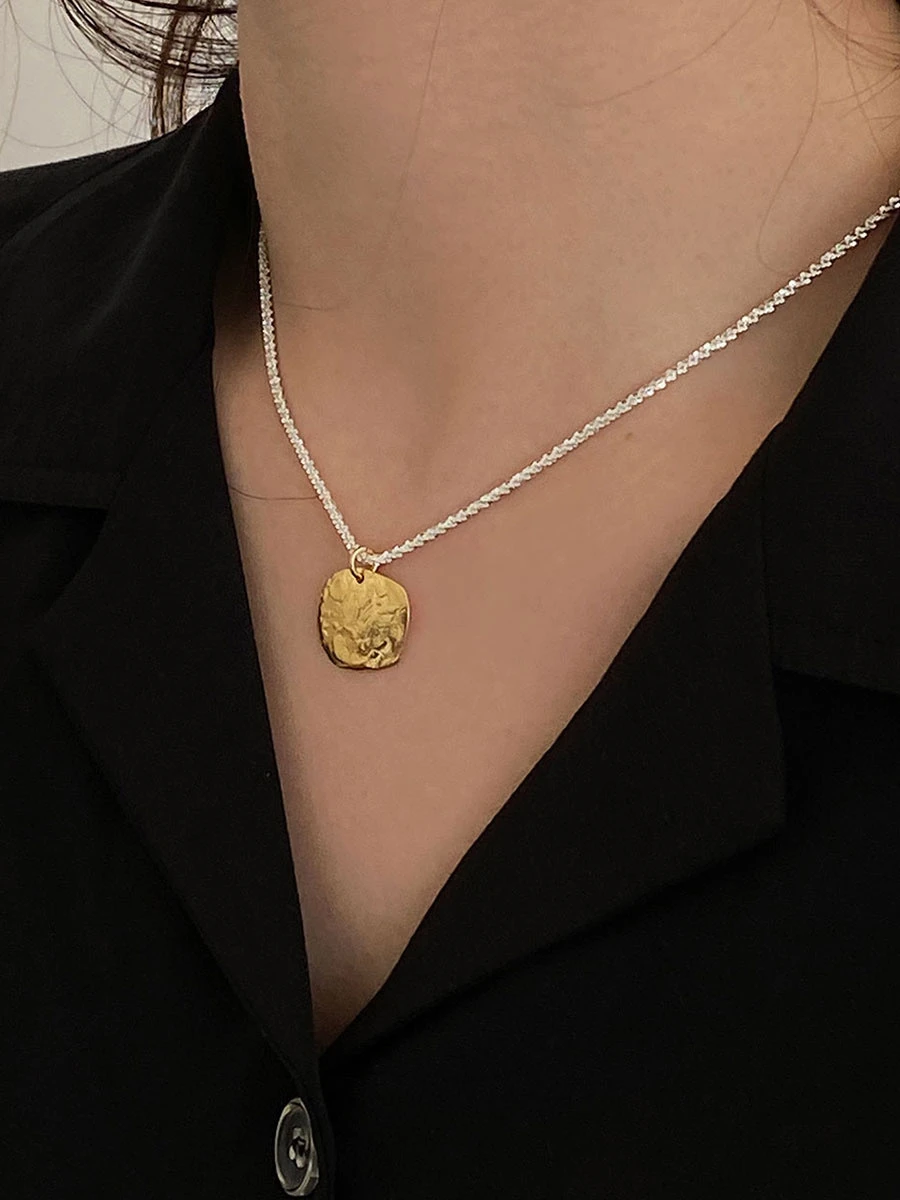 Basic Streetwear Geometric Sterling Silver Plating Pendant Necklace 4 Basic Streetwear Geometric Sterling Silver Plating Pendant Necklace - Image 4