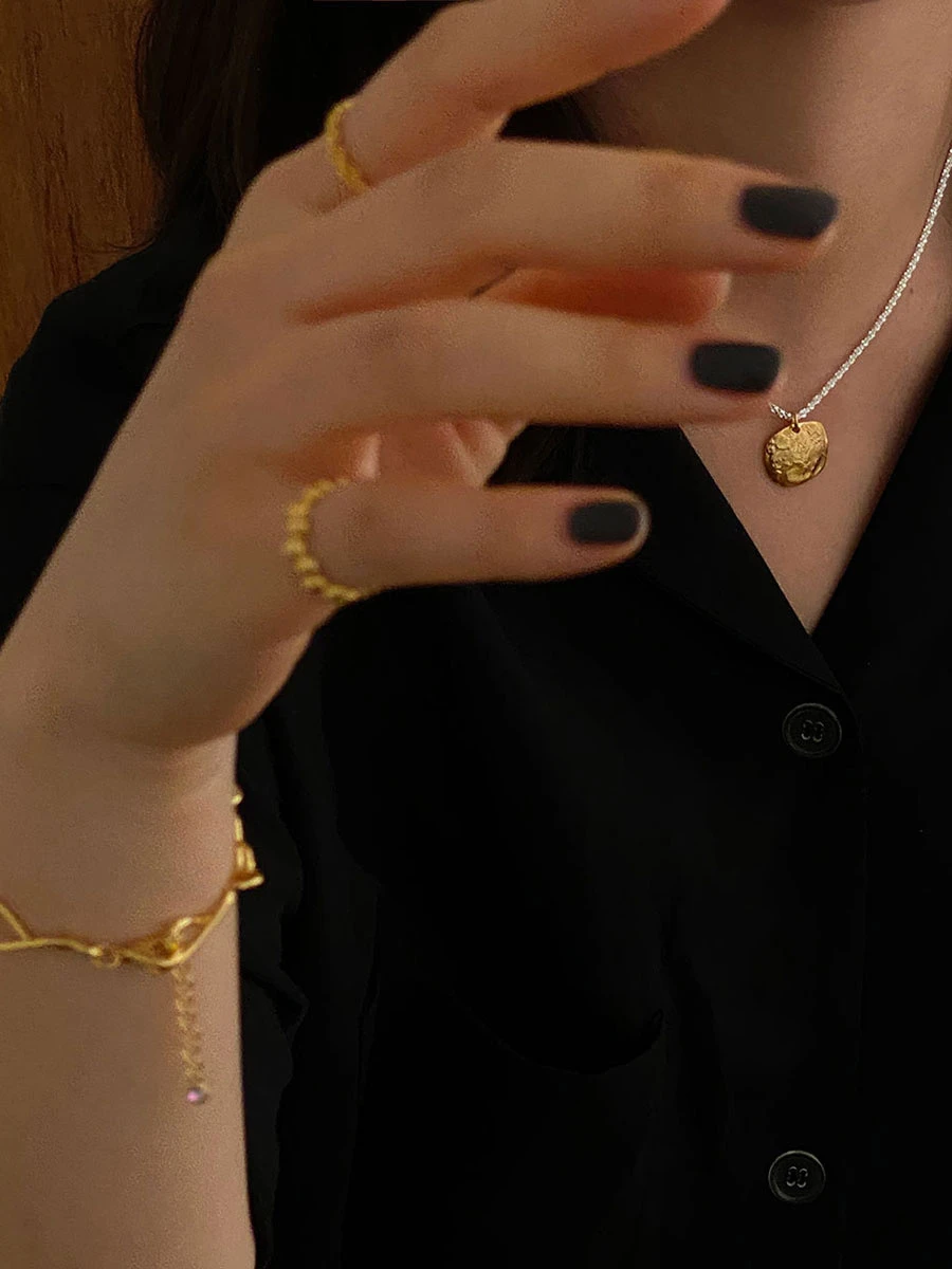 Basic Streetwear Geometric Sterling Silver Plating Pendant Necklace 2 Basic Streetwear Geometric Sterling Silver Plating Pendant Necklace - Image 2