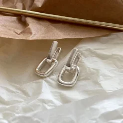 1 Pair IG Style Simple Style Solid Color Plating Sterling Silver 18K Gold Plated Earrings 9 1 Pair IG Style Simple Style Solid Color Plating Sterling Silver 18K Gold Plated Earrings -Deals Glis Jewel Store 1666689091716124672