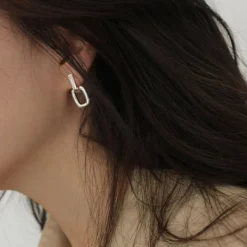 1 Pair IG Style Simple Style Solid Color Plating Sterling Silver 18K Gold Plated Earrings 8 1 Pair IG Style Simple Style Solid Color Plating Sterling Silver 18K Gold Plated Earrings -Deals Glis Jewel Store 1666689094106877952