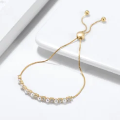 Elegant Round Sterling Silver Plating Inlay Freshwater Pearl Zircon Bracelets -Deals Glis Jewel Store 1666689322759360512 1