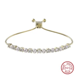 Elegant Round Sterling Silver Plating Inlay Freshwater Pearl Zircon Bracelets -Deals Glis Jewel Store 1666689326995607552