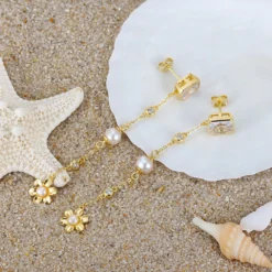 1 Pair Elegant Square Flower Plating Inlay Sterling Silver Freshwater Pearl Zircon Drop Earrings 8 1 Pair Elegant Square Flower Plating Inlay Sterling Silver Freshwater Pearl Zircon Drop Earrings -Deals Glis Jewel Store 1666689369714593792