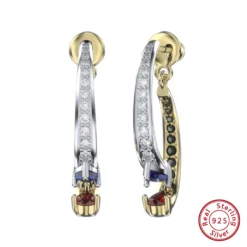 1 Pair Elegant Geometric Plating Inlay Sterling Silver Zircon Ear Studs -Deals Glis Jewel Store 1666689461871841280