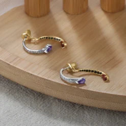 1 Pair Elegant Geometric Plating Inlay Sterling Silver Zircon Ear Studs