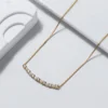 Elegant Simple Style Geometric Sterling Silver Plating Inlay Freshwater Pearl Zircon Necklace