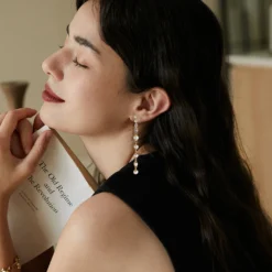 1 Pair Elegant Round Plating Inlay Freshwater Pearl Sterling Silver Zircon Drop Earrings 8 1 Pair Elegant Round Plating Inlay Freshwater Pearl Sterling Silver Zircon Drop Earrings -Deals Glis Jewel Store 1666689489977872384