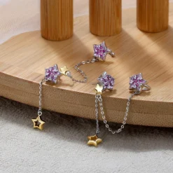 1 Pair Elegant Star Plating Inlay Sterling Silver Zircon Ear Clips -Deals Glis Jewel Store 1666689524895453184 1