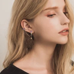 1 Pair Elegant Star Plating Inlay Sterling Silver Zircon Ear Clips -Deals Glis Jewel Store 1666689525507821568