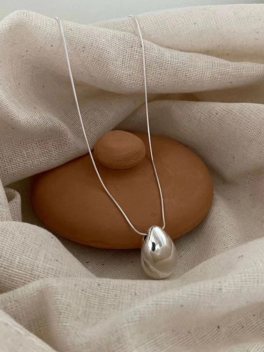 Basic Lady Korean Style Water Droplets Sterling Silver Plating Pendant Necklace 6 Basic Lady Korean Style Water Droplets Sterling Silver Plating Pendant Necklace - Image 6