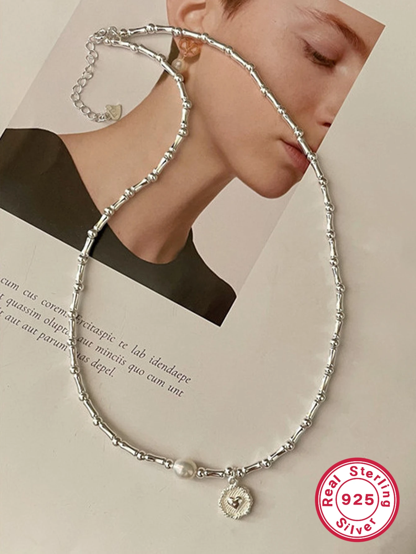 Business Heart Shape Sterling Silver Plating White Gold Plated Pendant Necklace 3 Business Heart Shape Sterling Silver Plating White Gold Plated Pendant Necklace - Image 3